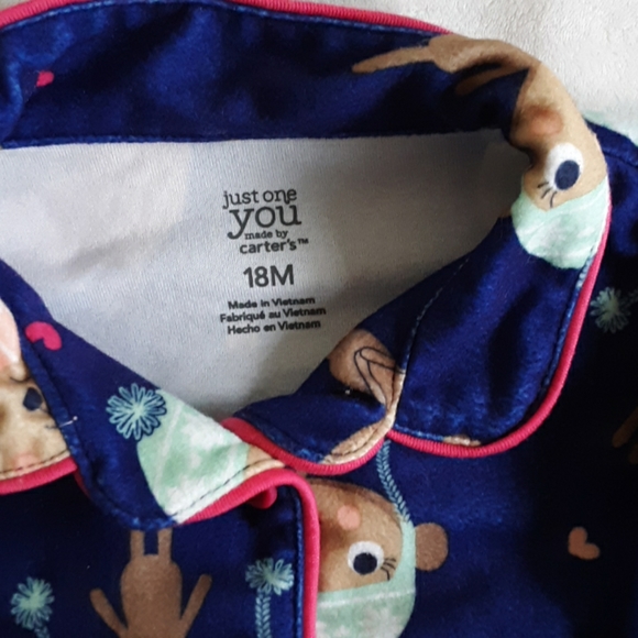 Carters Monkey Pajamas - Picture 2 of 7